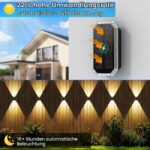 Giliwosy Solar Wandleuchte 4er Set – Up & Down Licht mit 3 Farbtemperaturen, IP65 – Bild 5