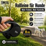 CORTES PETS Rollleine 8M für Hunde bis 50 kg – Ausziehbar mit Kotbeutelhalter & Soft-Grip – Bild 2