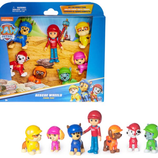 PAW PATROL Rescue Wheels Figurenset – 7 Spielfiguren im Teamlook für Kinder ab 3 Jahren