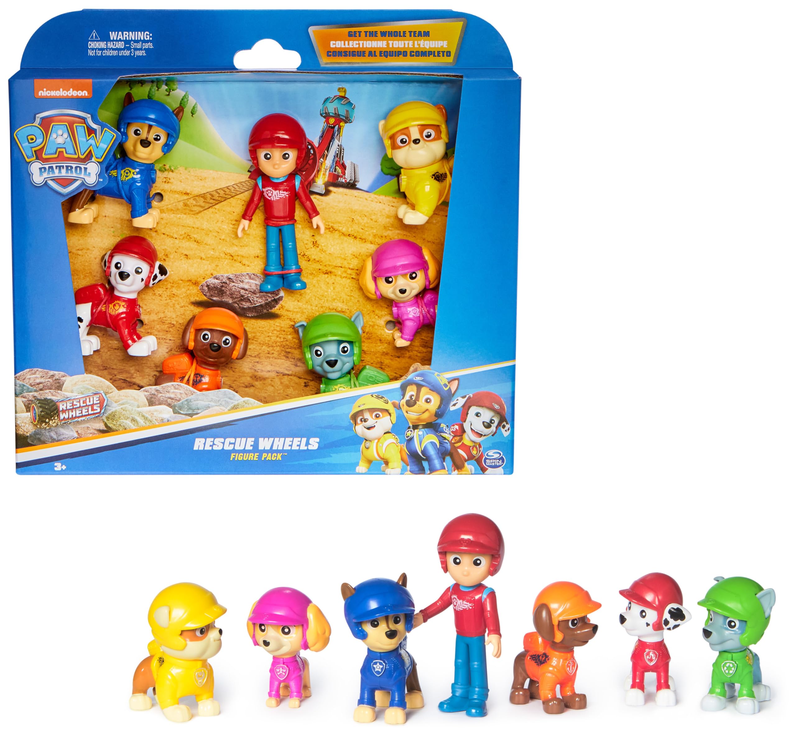PAW PATROL Rescue Wheels Figurenset – 7 Spielfiguren im Teamlook für Kinder ab 3 Jahren