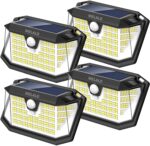 4er Set WELALO Solarleuchten mit Bewegungsmelder – 188 LED, 270° Weitwinkel, IP65 Wasserdicht