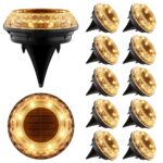 Shuniu 12er Set Solar Bodenleuchten mit 8 LEDs – IP65 Warmweiss Gartenbeleuchtung