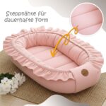 Babynestchen 90x50 cm Baumwolle – Schmutziges Rosa Kokon für Neugeborene – Bild 5