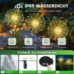4er-Pack Ddlisu Solarleuchten mit 120 LEDs & 8 Modi – Starburst Gartenbeleuchtung wasserdicht – Bild 5