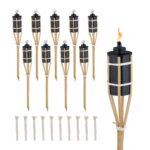 Relaxdays Bambusfackeln 10er Set, 40 cm – Ölfackeln für Garten & Gartenparty