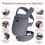 Momcozy Babytrage 100% Baumwolle – Ergonomische M-Position ab Geburt bis 20 kg – Bild 5