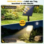 NATPOW Solar-Gartenstrahler 3000K – 2-in-1 Aussenleuchte mit 270° Ausrichtung & IP65 – Bild 6