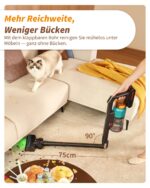 ElecKeys Akku Staubsauger 55KPa/650W, 65 Min Laufzeit – Kabellos Faltbar für Tierhaare – Bild 4