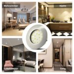 HiBay 6er Set LED Einbaustrahler 5W – Flache Deckenspots 230V Warmweiß Nickel – Bild 9