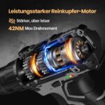 VIWKO 20V Akkuschrauber mit 2×2000mAh Akkus & 89tlg Zubehör – Bohrschrauber für Heimwerker – Bild 3