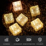 MEDOYOH 4er-Set Solar Pflastersteine Warmweiss – LED Wegbeleuchtung mit Lichtsensor für Garten – Bild 5