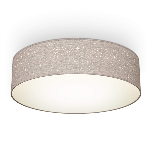 B.K.Licht 2-flammige Deckenleuchte Sterneneffekt Taupe – 38x10 cm