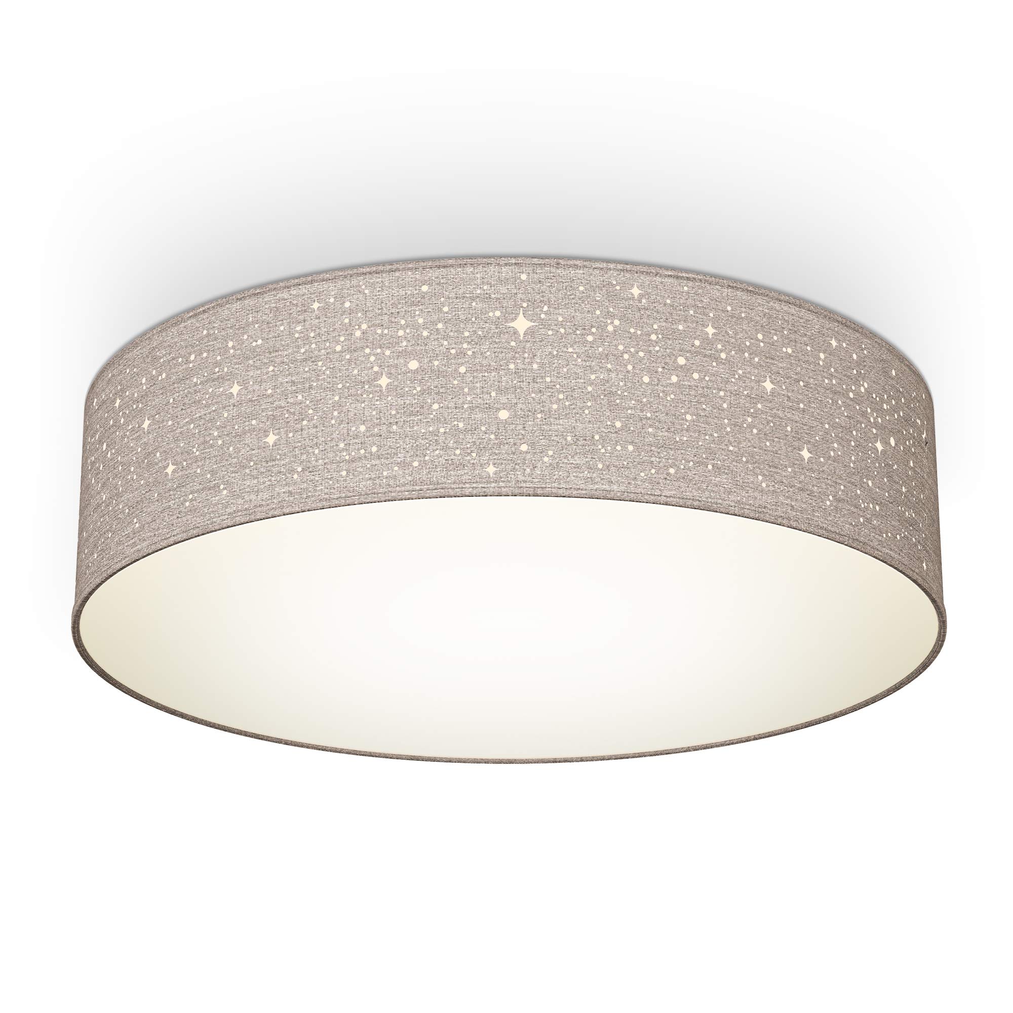 B.K.Licht 2-flammige Deckenleuchte Sterneneffekt Taupe – 38x10 cm