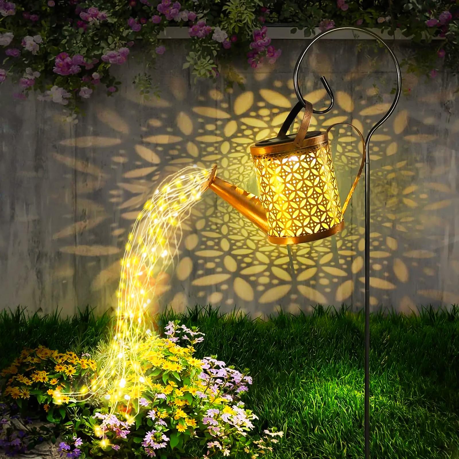 CNMTCCO Solar-Giesskanne Vintage Feenlampe – Sterndusche Gartenleuchte mit Aufhänger