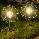 Yomistar Solar-Feuerwerksleuchten 2er Set mit 150 LEDs – 8 Modi Gartendeko für Aussen