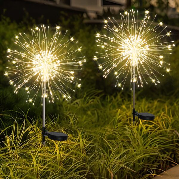 Yomistar Solar-Feuerwerksleuchten 2er Set mit 150 LEDs – 8 Modi Gartendeko für Aussen