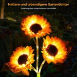 2er Set Sonnenblume Solarleuchten 60-LED – Wetterfeste Gartendeko mit automatischer Dämmerungsfunktion – Bild 7