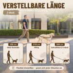 KURI PAI Hundeleine 3m verstellbar für grosse Hunde – Freihandleine mit Aluminium-Karabinern – Bild 6