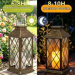 Yowin Solarlaterne 2er-Set 22cm mit LED-Flackereffekt – Wetterfeste Gartenbeleuchtung Bronze – Bild 5