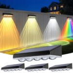 GEARLITE Solar-Wandleuchte 4er-Set mit 5 LED Linsenfokus – 10 Modi & IP65 Wasserdicht