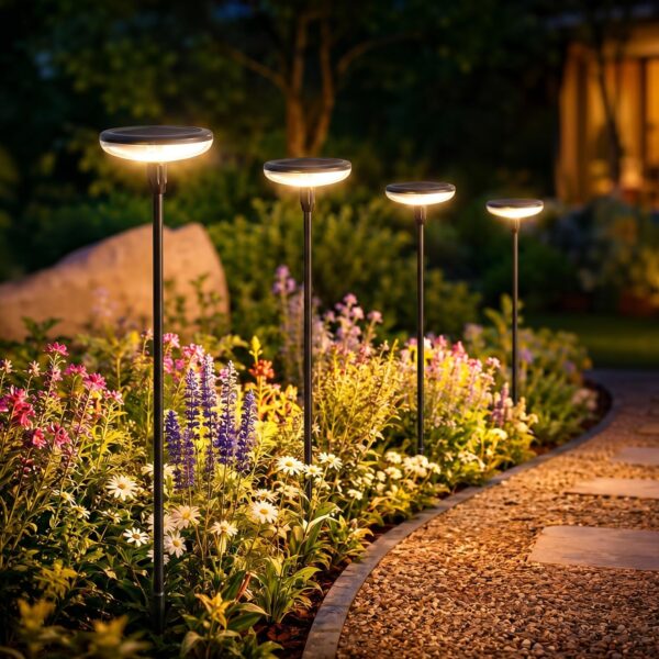 4er Set Solarleuchten für Außen mit 36 Lumen – Warmweiß IP65 Gartenleuchten von Gaethra