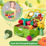 hahaland Montessori Spielzeug ab 6 Monate – Bauernhof Rüben Ziehen Set für Sensorik & Motorik – Bild 9