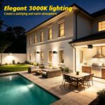 ledmo 60W LED Wandleuchte Aussen Schwarz 3000K 360° drehbar IP65 5000lm – Professionelle Aussenbeleuchtung – Bild 9