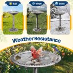 VIVOHOME Vogeltränke 71cm – Polyresin Gartenbad mit Antik-Patina für Außenbereiche – Bild 3