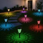 Beuaati 8er-Set RGB Solarleuchten – IP65 Gartenleuchten mit Farbwechsel & Dämmerungsautomatik