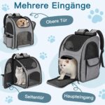 Quirlig Hunderucksack bis 10kg – Atmungsaktiver Katzenrucksack mit Sicherheitsleine – Bild 2