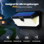 TECKNET Solarlampe mit Bewegungsmelder 546 LEDs – 7500 Lumen, 300° Winkel, IP66 (2er Set) – Bild 5