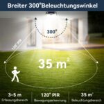 TECKNET 6er Set Solarleuchten 231 LED 300° mit Bewegungsmelder – IP65 Wandleuchte für Garten – Bild 3