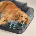 EHEYCIGA Orthopädisches Hundebett 91x68cm – Memory Foam Hundesofa mit Nackenstütze – Bild 5