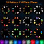 MOSSNDAR LED Projektor mit 12 Folien & Ozeanwellen-Effekt – Wasserdichte Outdoor Deko mit Fernbedienung – Bild 2