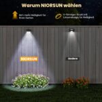 NIORSUN Solar Wandleuchten 4er Set mit 11 Modi & 9 Farben – IP65 Zaunleuchten für Garten – Bild 5