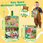ZOOI Busy Board Montessori Spielzeug ab 1 Jahr – 9-in-1 Activity Book für Kleinkinder – Bild 8