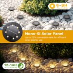 NIBSHOOM 12er Set Solar Bodenleuchten – IP68 Gartenbeleuchtung mit 8 LED & Warmweiss – Bild 2