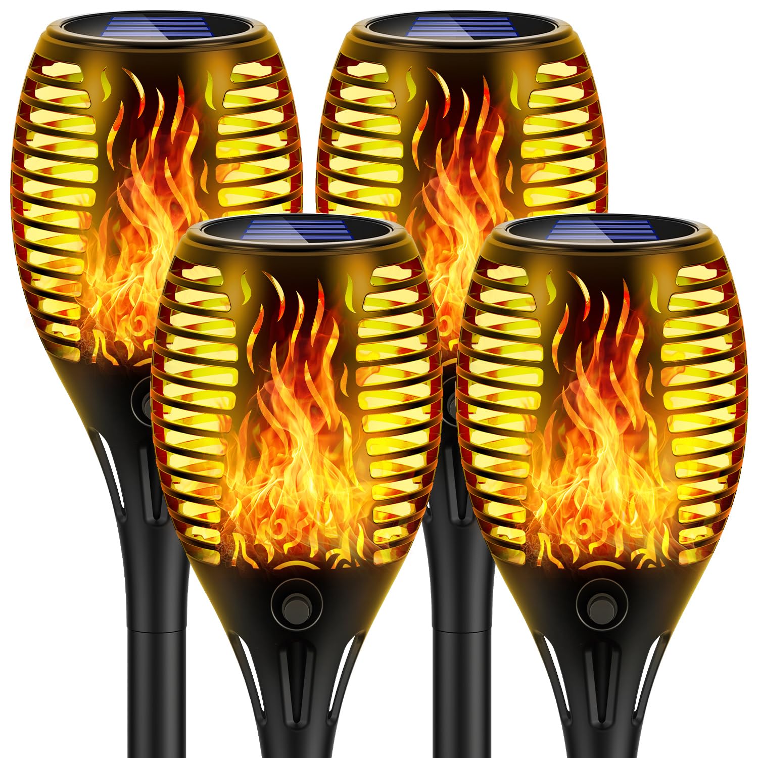 Lafhome Solar Flammenlicht 4er Set mit 33LED – Realistischer Flammeneffekt für Garten & Terrasse