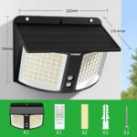 INTELAMP Solar Wandleuchte mit Bewegungsmelder, 1200lm, Fernbedienung & Timer – Bild 7