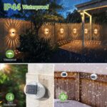 Quntis Solar Wandleuchte 4er Set – 360° Warmweiss Gartenbeleuchtung IP44 wasserdicht – Bild 5