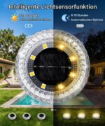 Macchiatto 12er-Set Solar Bodenleuchten – Warmweiß, IP65 wasserdicht für Garten & Wege – Bild 3