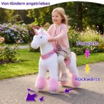 PonyCycle® Modell U Einhorn Rosa – Reit-Spielzeug für Kinder 4–7 Jahre mit Bremse – Bild 4