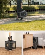 lionto Hundetransportbox 50x34x36 cm – Faltbar mit Liegekissen für Hunde & Katzen bis 10 kg – Bild 3