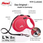 flexi Classic L Hundeleine 8m Gurt – Ausziehbare Roll-Leine für Hunde bis 50 kg – Bild 2