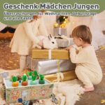 Almaxi 9-in-1 Motorikwürfel Safari – Montessori Holzspielzeug für Kinder ab 1 Jahr – Bild 8
