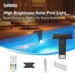 SANSI Solar-Poolleuchte mit Fernbedienung – IP68 RGB Unterwasserlicht, 150° Weitwinkel – Bild 2