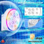 HOSPAOP Unterwasser LED Poolbeleuchtung – RGB 13 LEDs mit RF Fernbedienung & USB, 2er Set – Bild 4