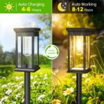 TuyLuxe 6er Set Solarleuchten für Außen – Warmweiss LED Gartenleuchten mit 8-12h Laufzeit – Bild 3