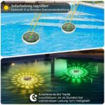 Qoolife Schwimmende Poolbeleuchtung Solar, 2 Stück – 12 Farbmodi mit Fernbedienung – Bild 2