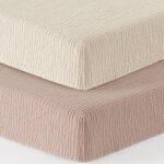 Bearmoss 2er Set Musselin Spannbettlaken 70x140 cm – 100% Baumwolle für Babybetten – Bild 5